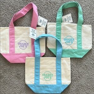 Trader Joe’s mini pastel canvas tote bundle